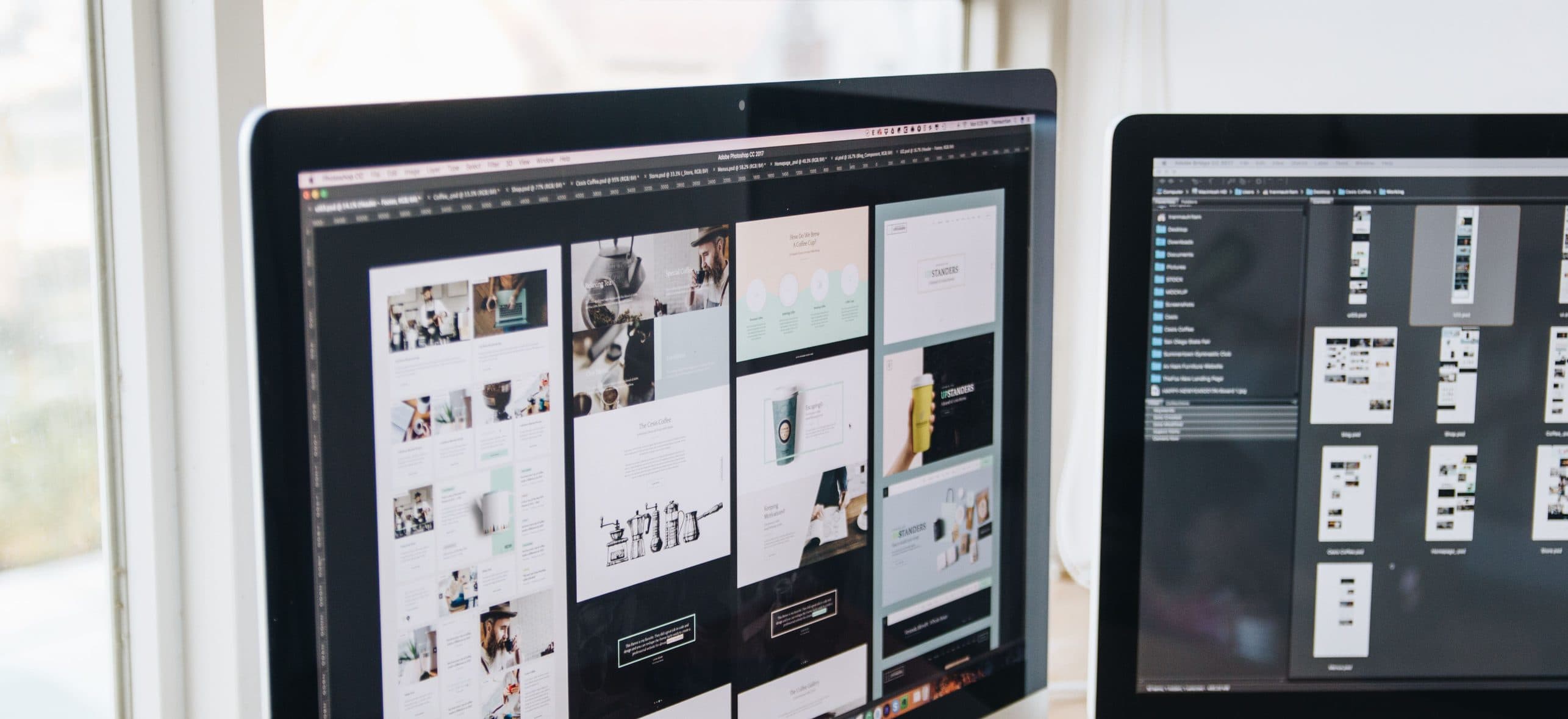 Webdesign & 3D Experience: Design-Entwürfe in Photoshop auf einem iMac
