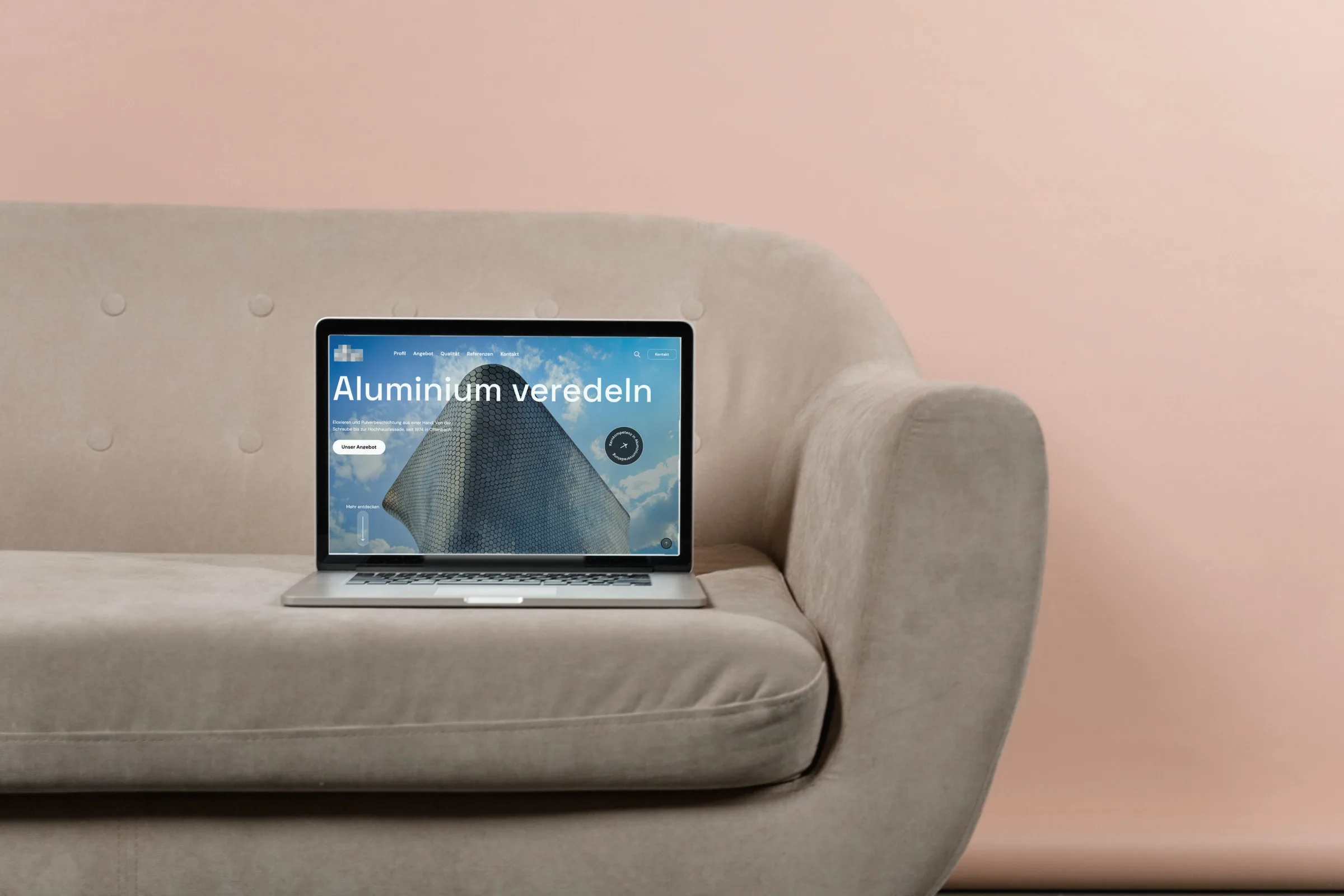 Projekt für einen Betrieb der Oberflächentechnik, auf einem Laptop