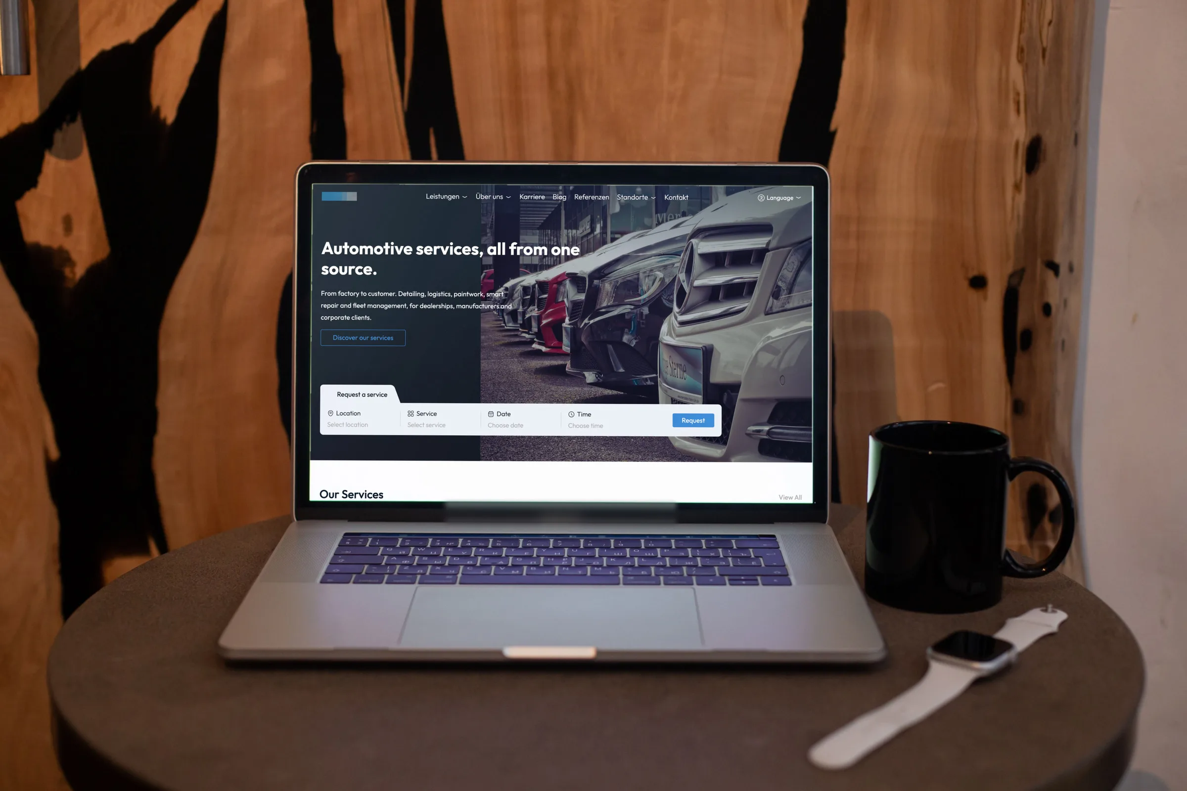 Projekt für einen Kfz-Dienstleister, am Schreibtisch